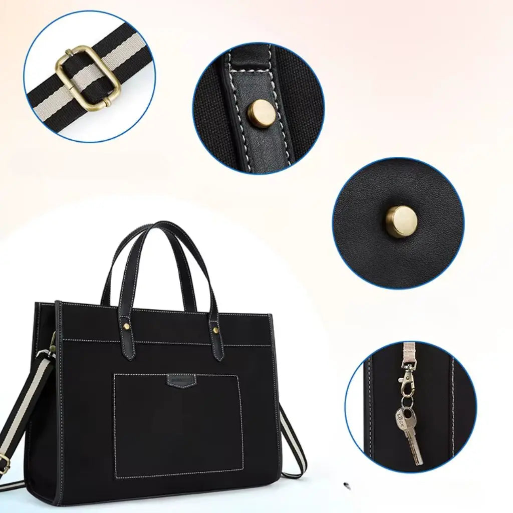 Canvas laptoptas dames 15.6 inch – Elegant & praktisch