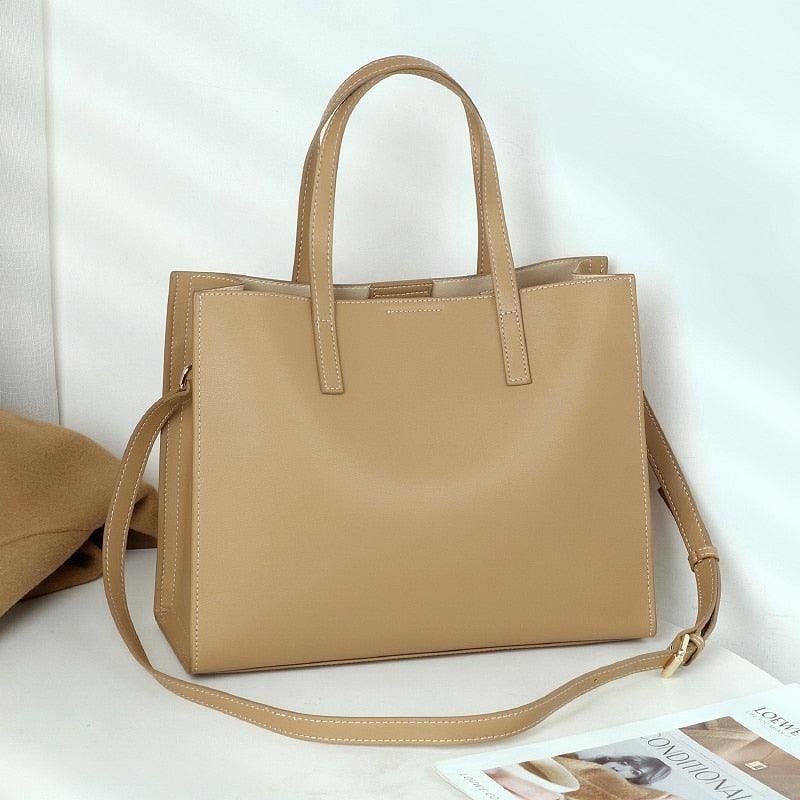 Leren Tote Handtas met Tijdloos Design en Ruim Interieur | Dames Handtas