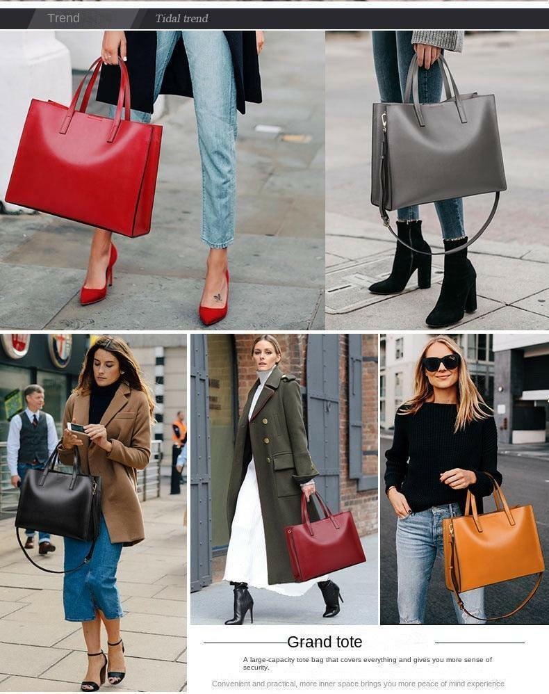 Leren Tote Handtas met Tijdloos Design en Ruim Interieur | Dames Handtas