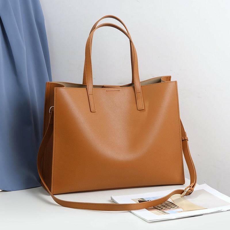 Leren Tote Handtas met Tijdloos Design en Ruim Interieur | Dames Handtas
