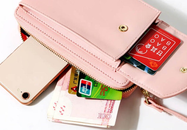 Dames Crossbody Telefoontas – Compacte Schoudertas & Portemonnee met Meerdere Vakken