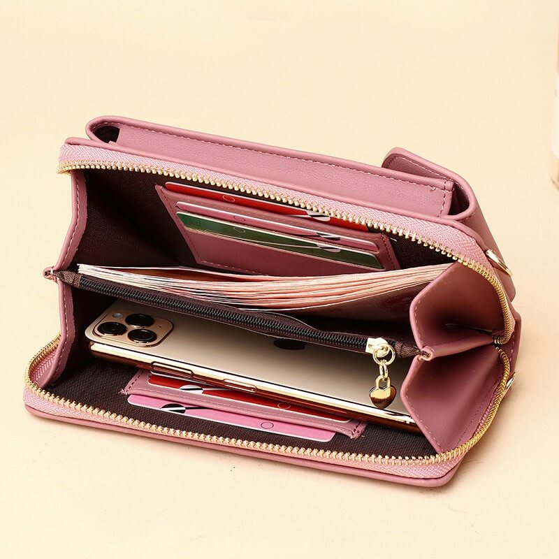 Dames Crossbody Telefoontas – Compacte Schoudertas & Portemonnee met Meerdere Vakken
