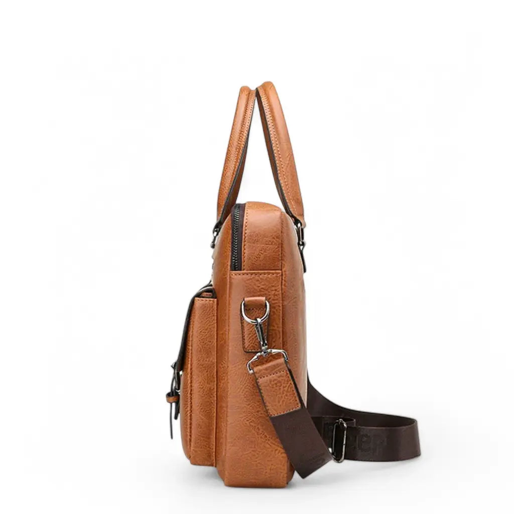 Luxe leren heren laptoptas 13 inch bruin – Tijdloos & praktisch