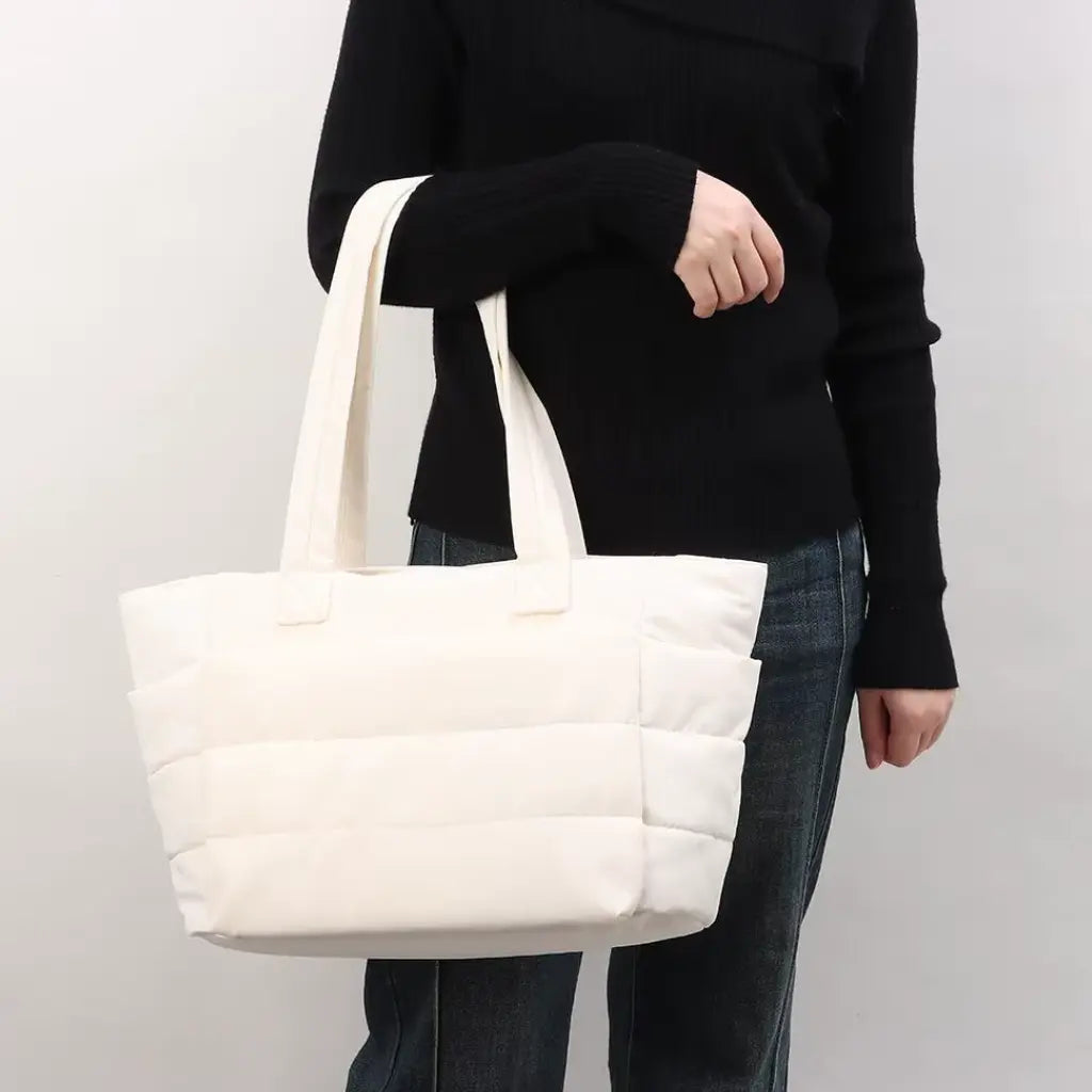 Puffer Tote Bag Zwart – Lichtgewicht & Trendy