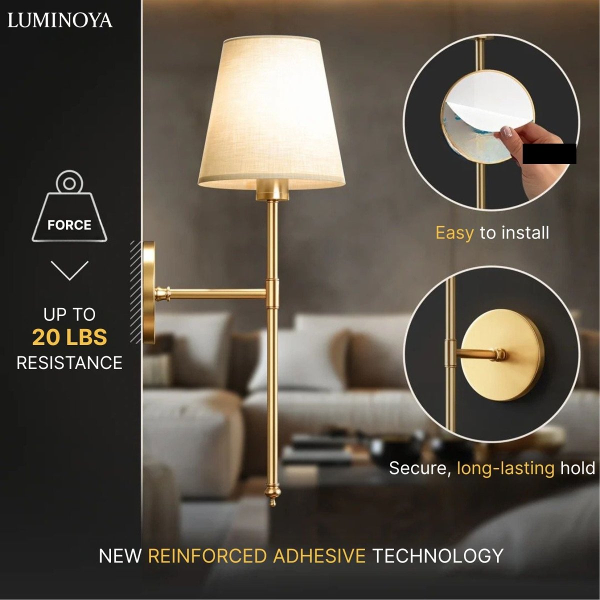 Draadloze Wandlamp met Zelfklevend Ontwerp – Eenvoudige Installatie
