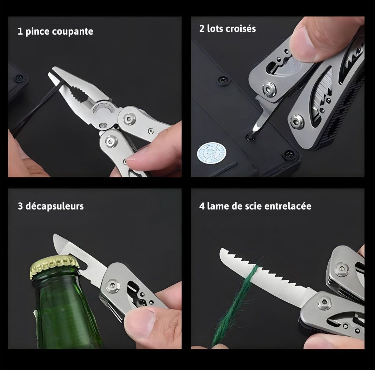 Multitool Zakmes 11-in-1 – Compact & Sterk – Voor Outdoor, Camping & Noodgevallen