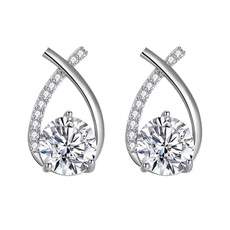 Crystal Cross Oorknopjes – Tijdloze Elegantie met Kristallen