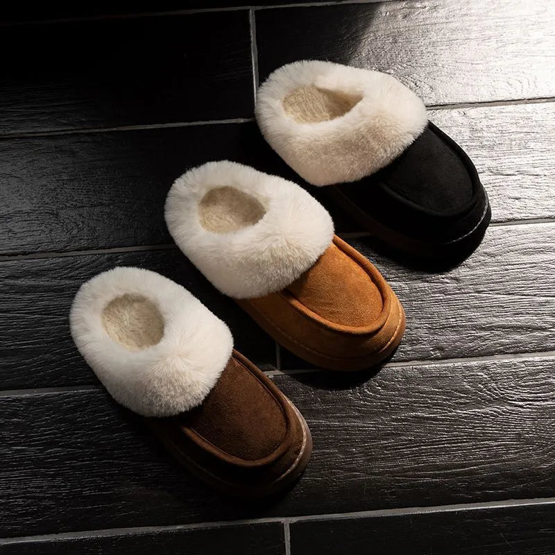 Dames Warme Pantoffels met Bontvoering – Comfortabele Winter Slippers