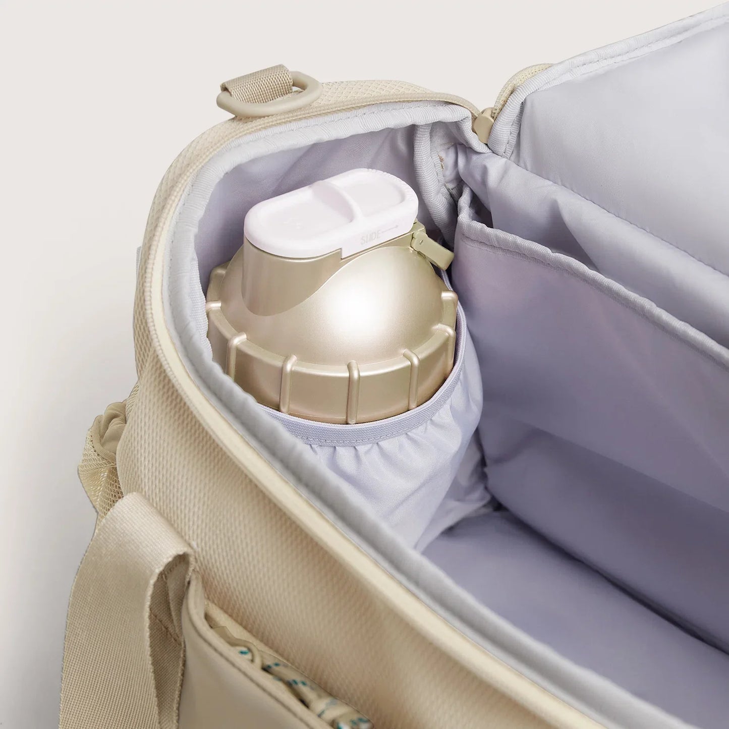 Beige Duffeltas 36L – Waterafstotende Sport- & Reistas met Schoenenvak en Meerdere Vakken voor Gym & Reizen