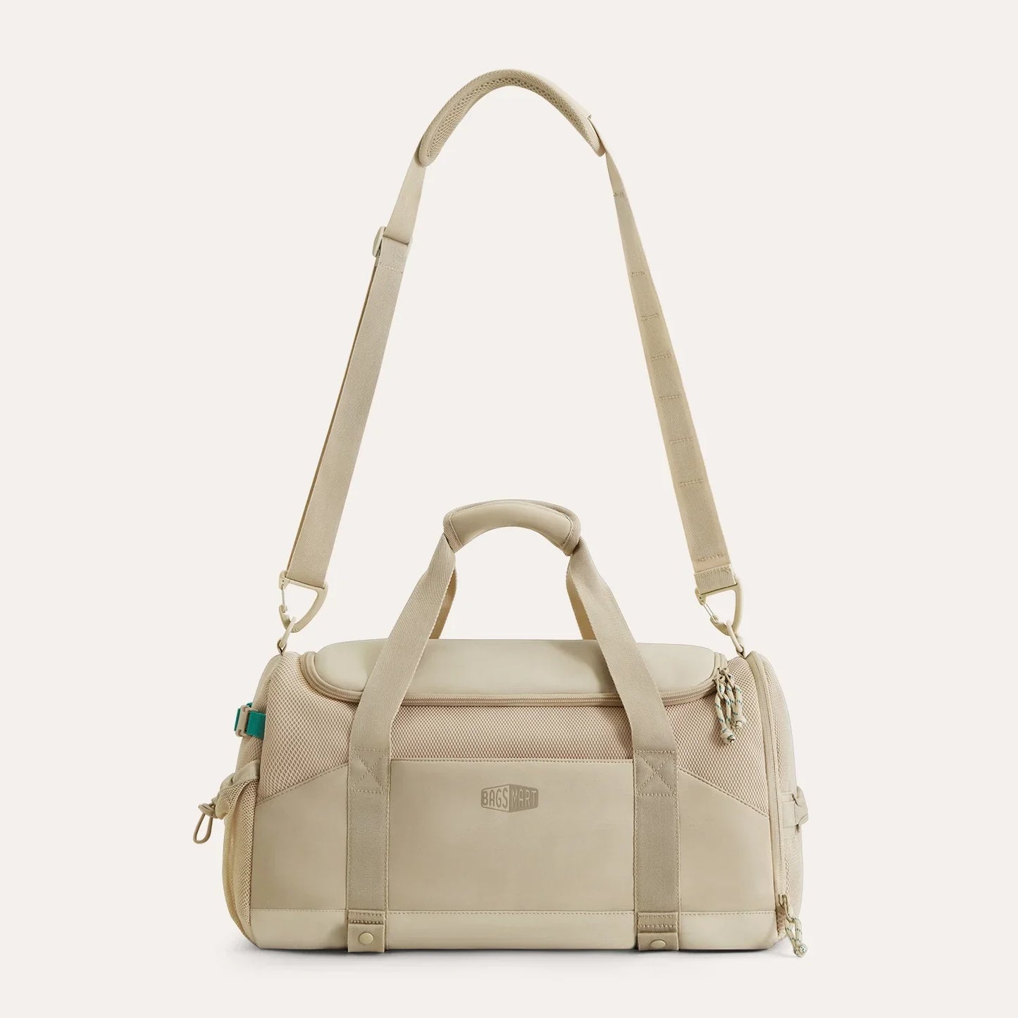 Beige Duffeltas 36L – Waterafstotende Sport- & Reistas met Schoenenvak en Meerdere Vakken voor Gym & Reizen