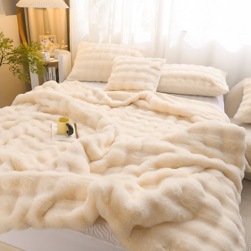 Solid Color Plush Throw Blanket – Luxe Zachte Fleece Deken voor Woonkamer & Slaapkamer