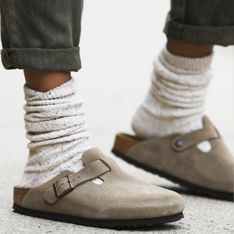 Unisex Suède Instappers met Gesp – Comfortabele Casual Slippers