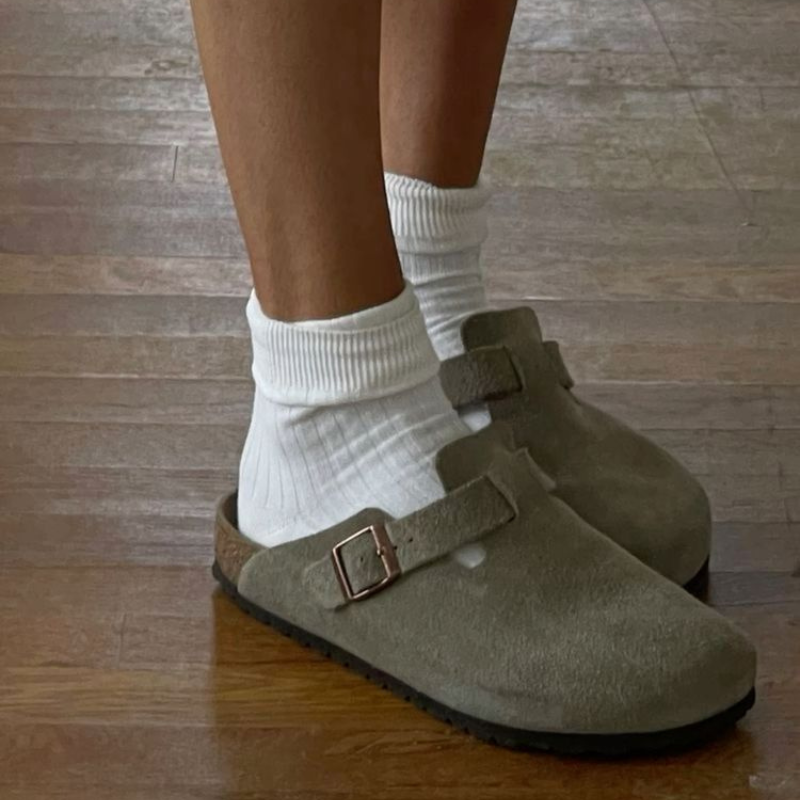 Unisex Suède Instappers met Gesp – Comfortabele Casual Slippers