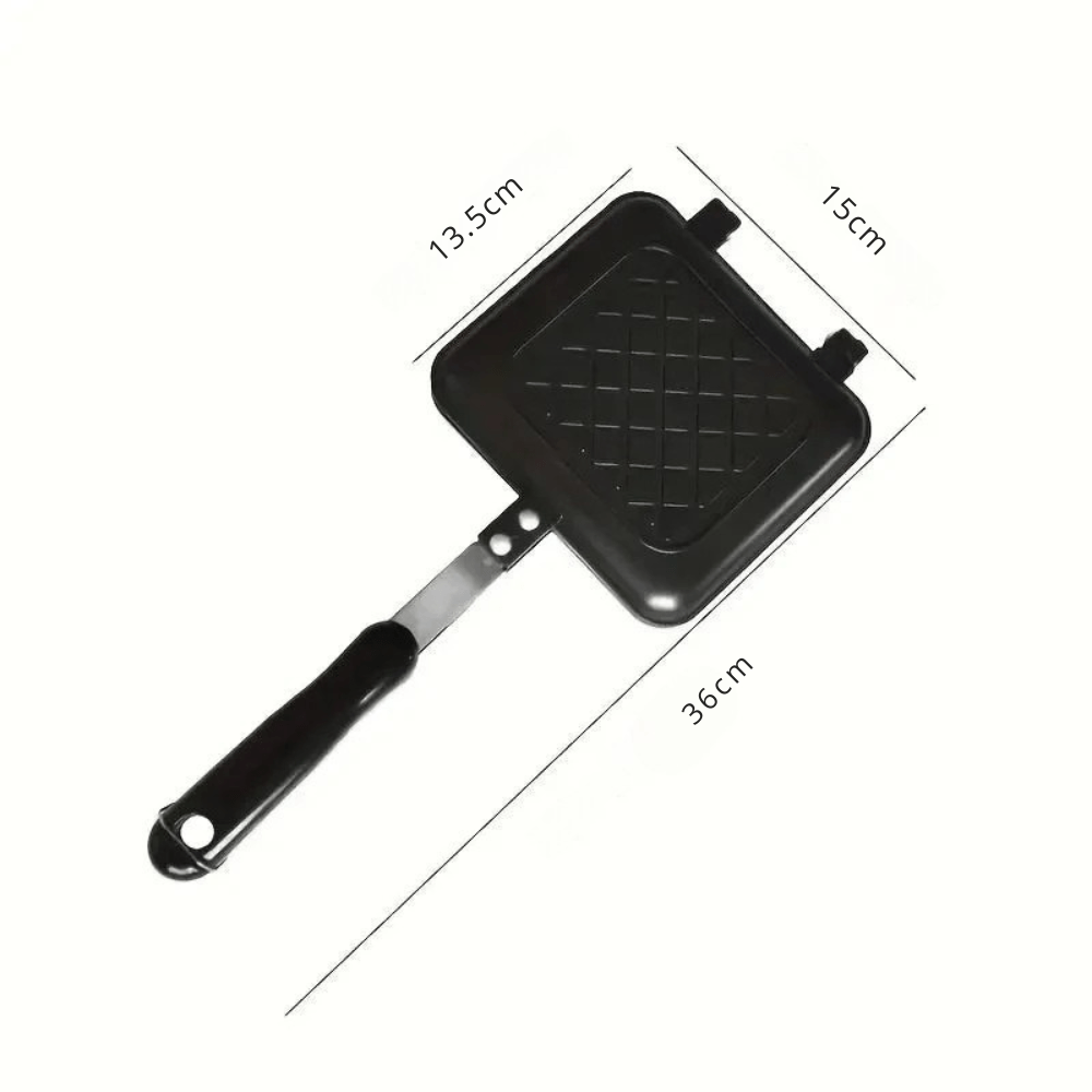 Dubbele Tosti Pan – Anti-aanbak Grillpan voor Gasfornuis – Compact & Draagbaar