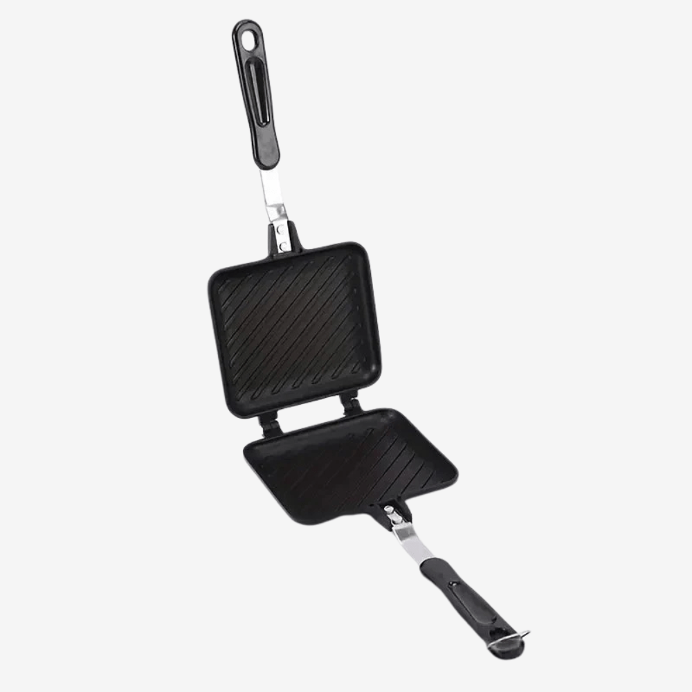 Dubbele Tosti Pan – Anti-aanbak Grillpan voor Gasfornuis – Compact & Draagbaar