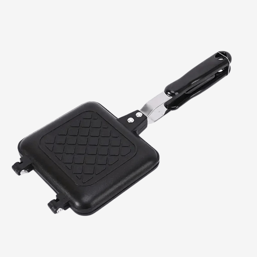 Dubbele Tosti Pan – Anti-aanbak Grillpan voor Gasfornuis – Compact & Draagbaar