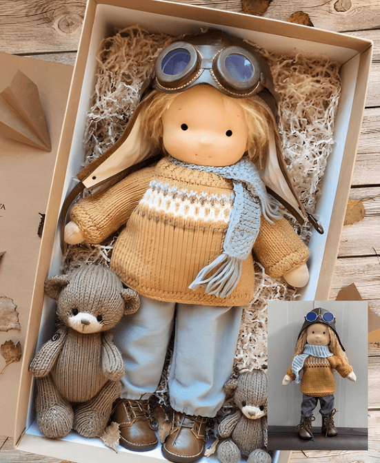 Handgemaakte Stoffen Pop – Schattige Knuffelpop met Accessoires