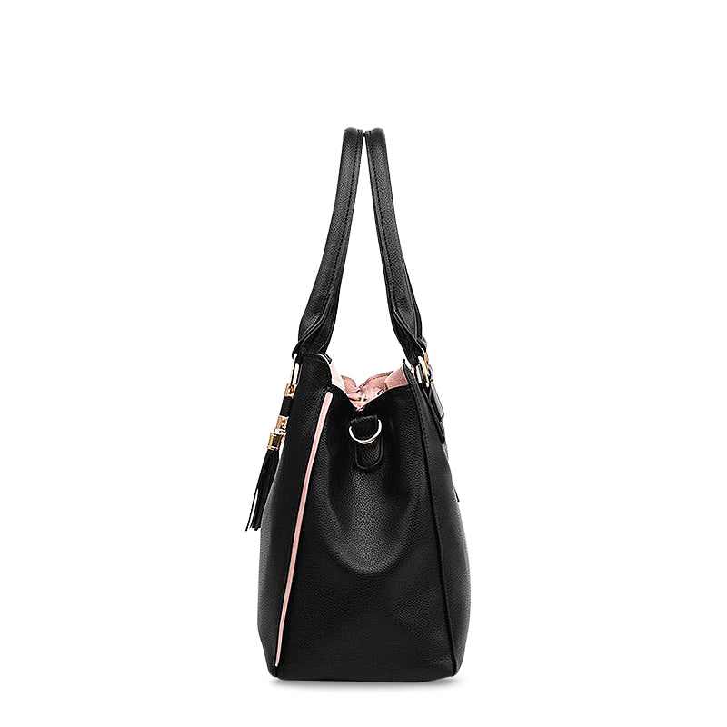 Trendy Zwarte Dames Handtas – Verstelbare Schouderriem