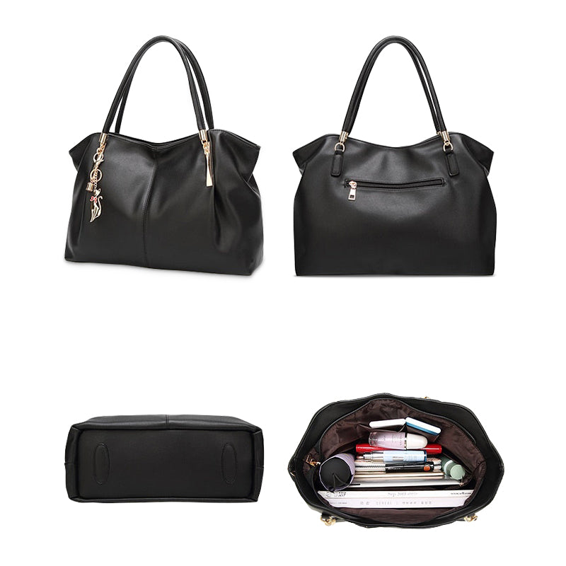 Trendy Handtas Vegan Leer – Elegant & Praktisch met Gouden Details