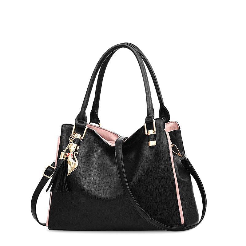 Trendy Zwarte Dames Handtas – Verstelbare Schouderriem