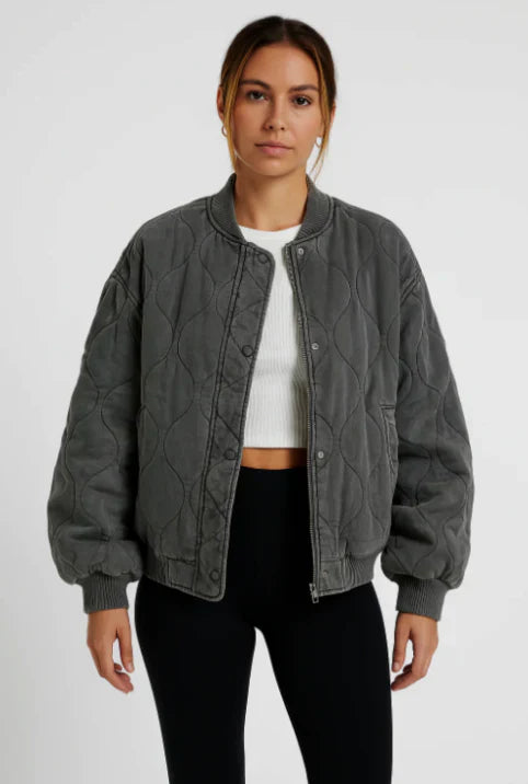 Dames Quilted Bomberjack – Trendy Gewatteerd Jack voor Elke Gelegenheid