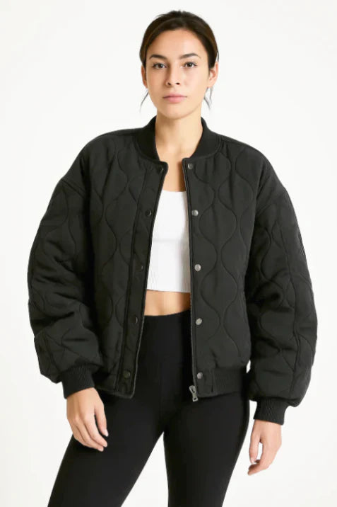 Dames Quilted Bomberjack – Trendy Gewatteerd Jack voor Elke Gelegenheid