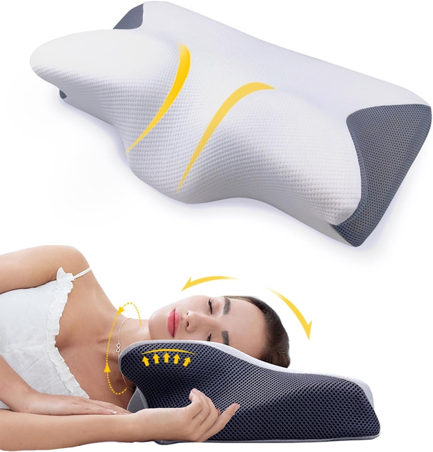 Ergonomisch Traagschuim Hoofdkussen – Orthopedisch Kussen voor Nek- en Rugondersteuning