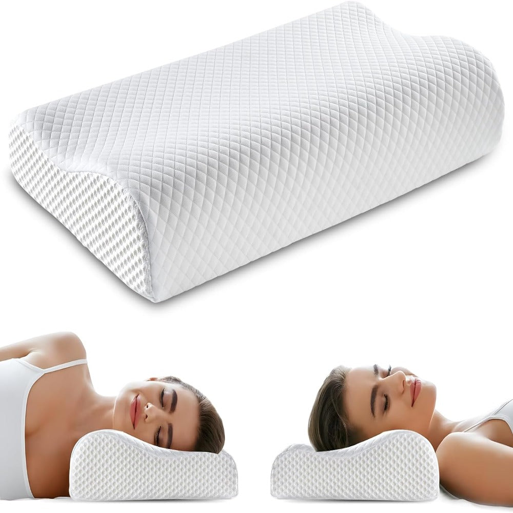Ergonomisch Traagschuim Hoofdkussen – Neksteunkussen voor Rug-, Zij- en Buikslapers – 50x30 cm