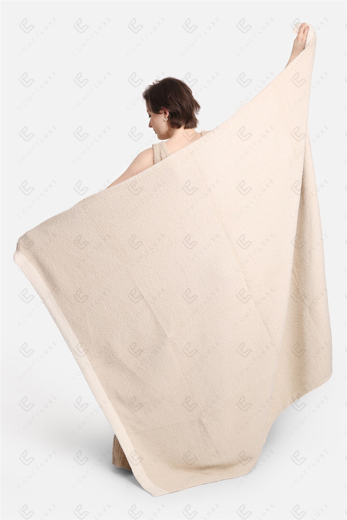 Luxe Fleece Deken 130x150cm | Zachte Woonplaid met Gekleurde Randen
