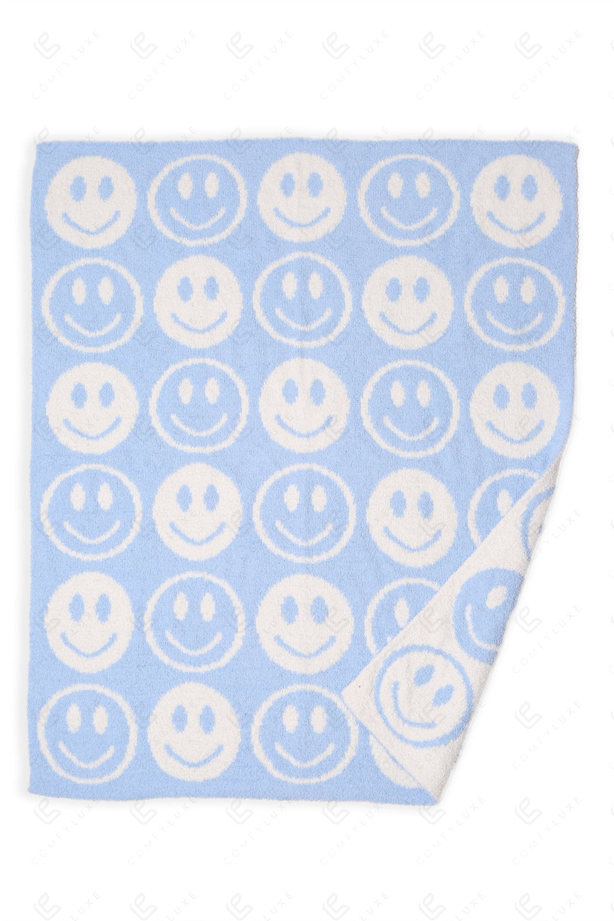 Kinder Deken met Smiley Patroon – Zachte Luxe Fleece Plaid (29"x35")