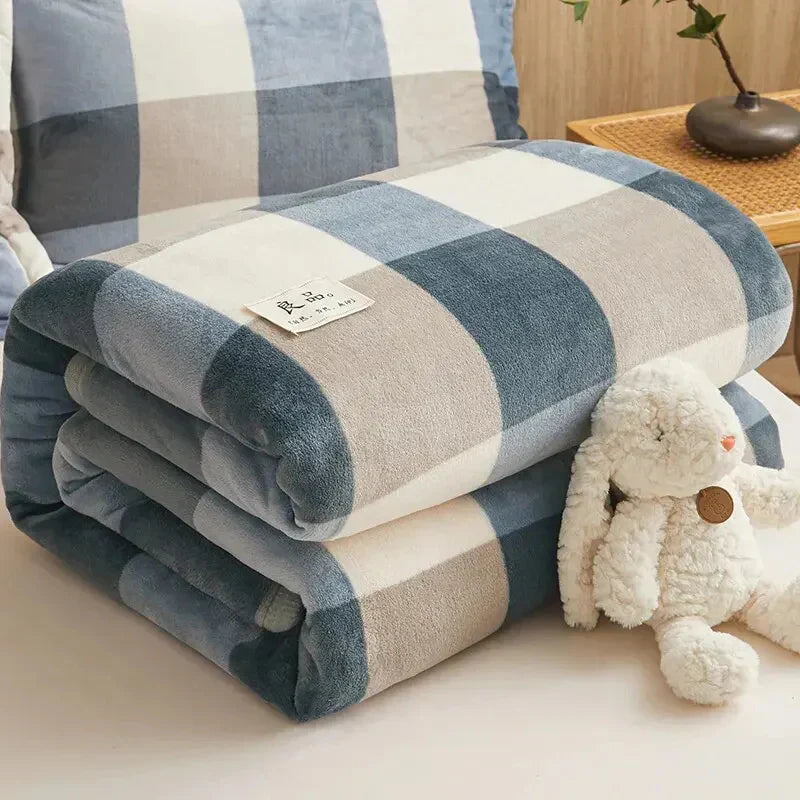 Zachte Fleece Deken – Warme Plaid met Modern Patroon voor Bank & Bed