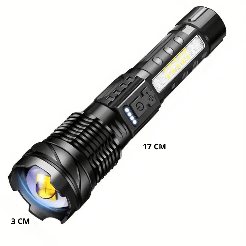 Tactische LED Zaklamp – Oplaadbaar, Waterdicht & 7 Lichtstanden