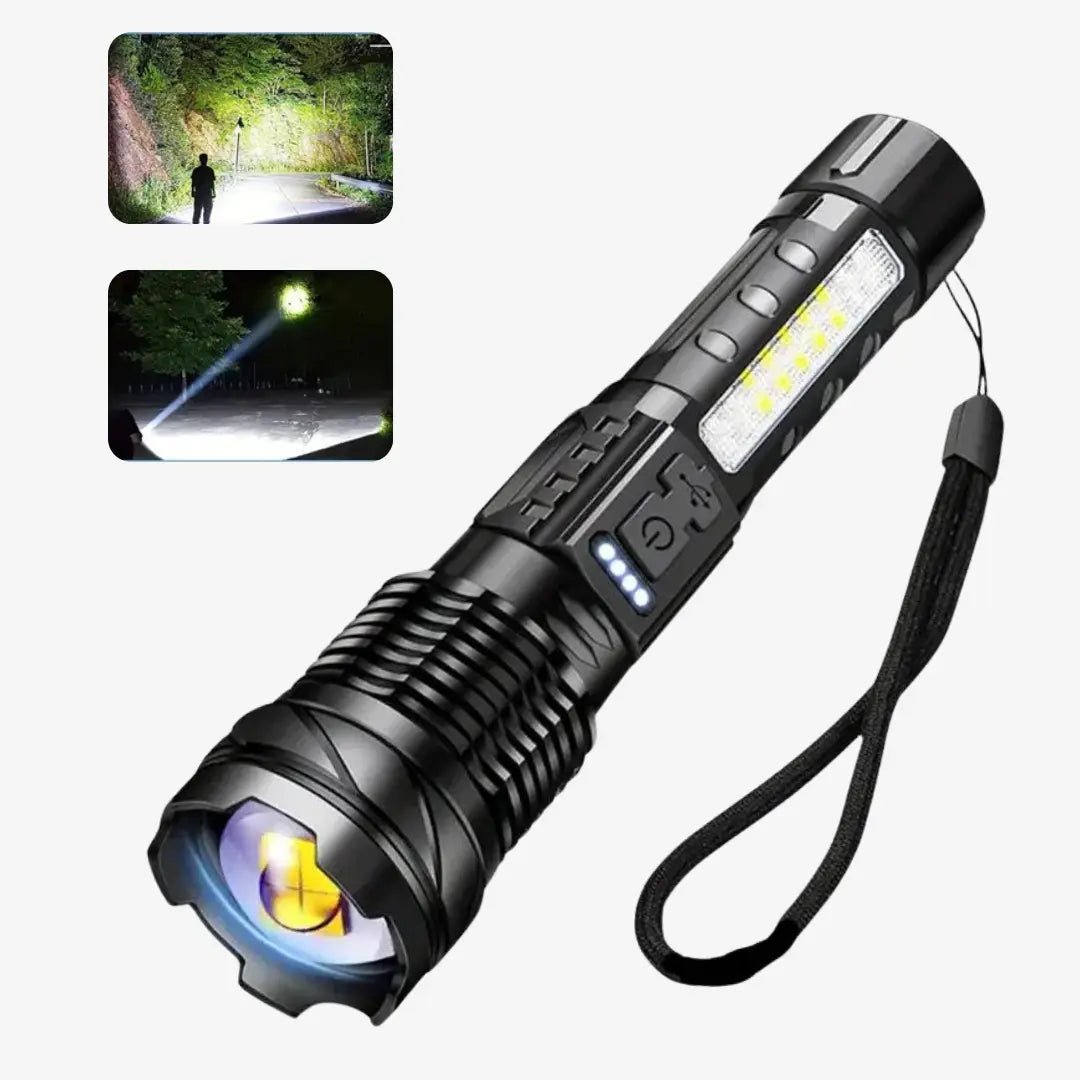 Tactische LED Zaklamp – Oplaadbaar, Waterdicht & 7 Lichtstanden