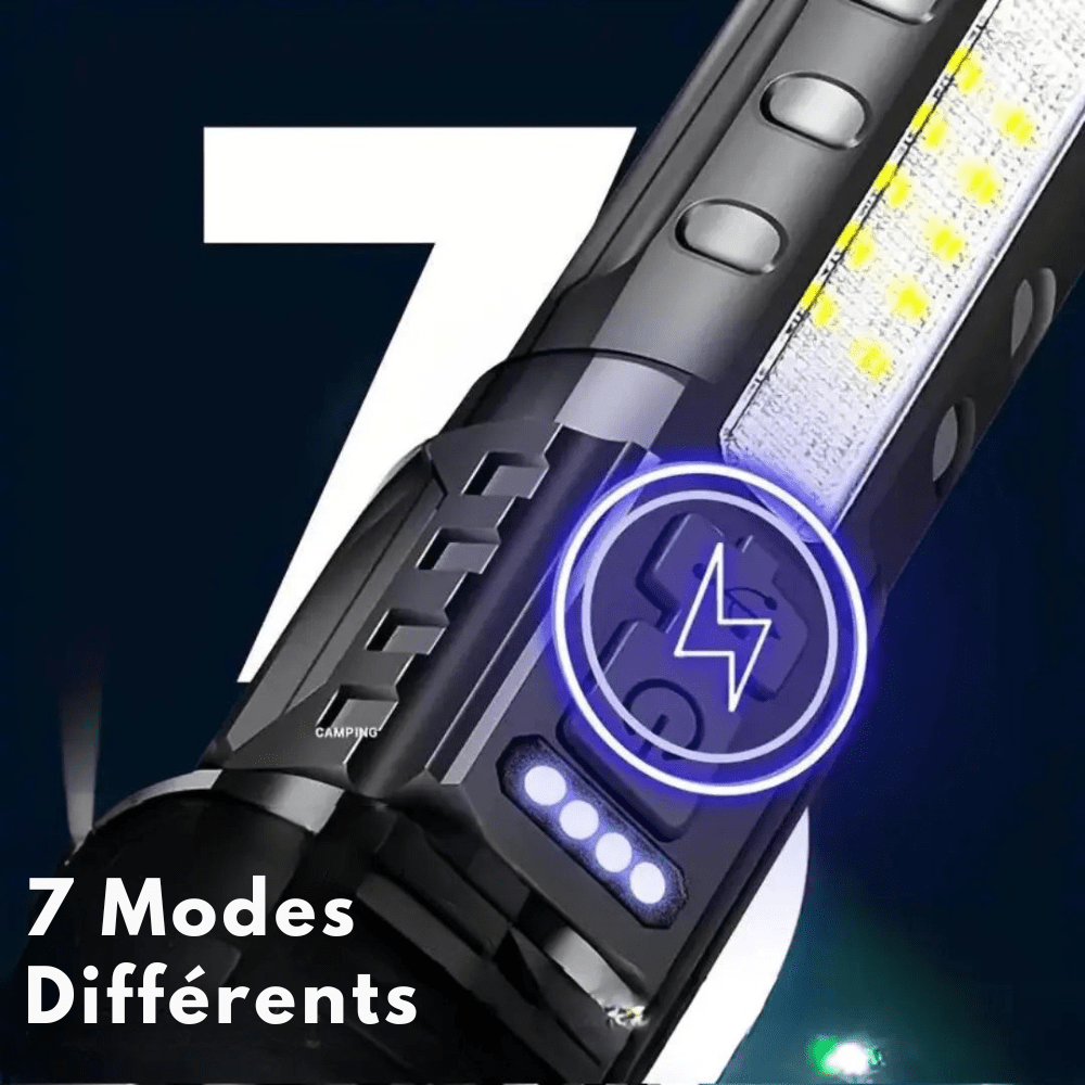 Tactische LED Zaklamp – Oplaadbaar, Waterdicht & 7 Lichtstanden