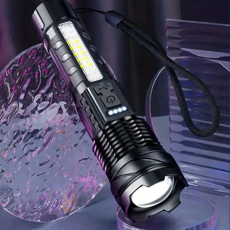 Tactische LED Zaklamp – Oplaadbaar, Waterdicht & 7 Lichtstanden