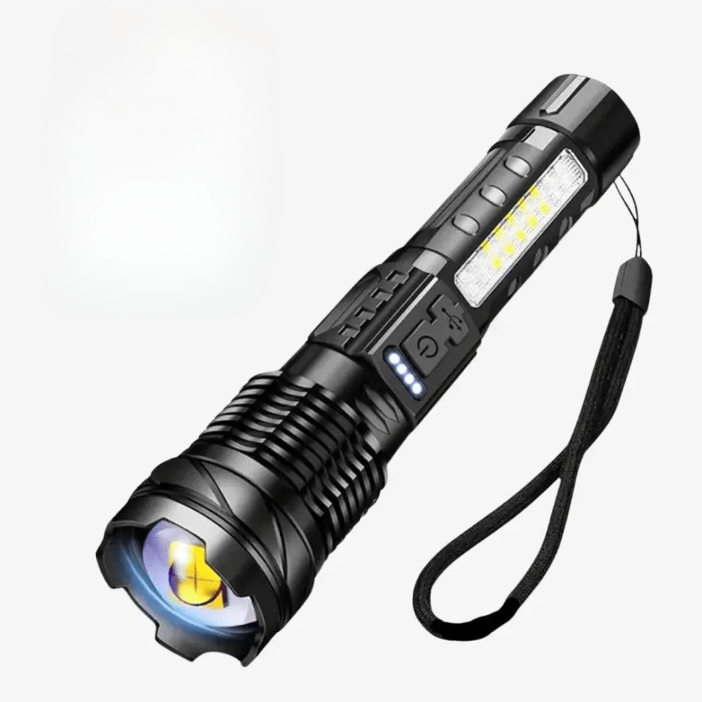 Tactische LED Zaklamp – Oplaadbaar, Waterdicht & 7 Lichtstanden