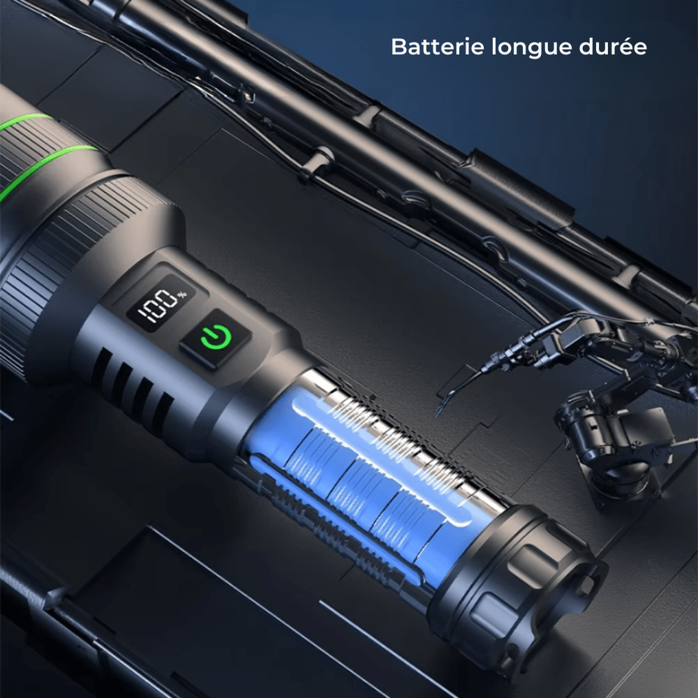 Oplaadbare LED Zaklamp met Display – Krachtige Tactische Zaklamp met Powerbankfunctie