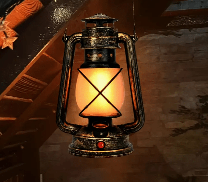Vintage LED Lantaarn – Oplaadbaar & Dimbaar – Ideaal voor Camping of Sfeerverlichting