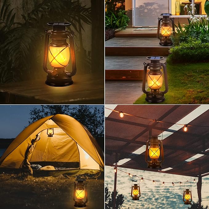 Vintage LED Lantaarn – Oplaadbaar & Dimbaar – Ideaal voor Camping of Sfeerverlichting