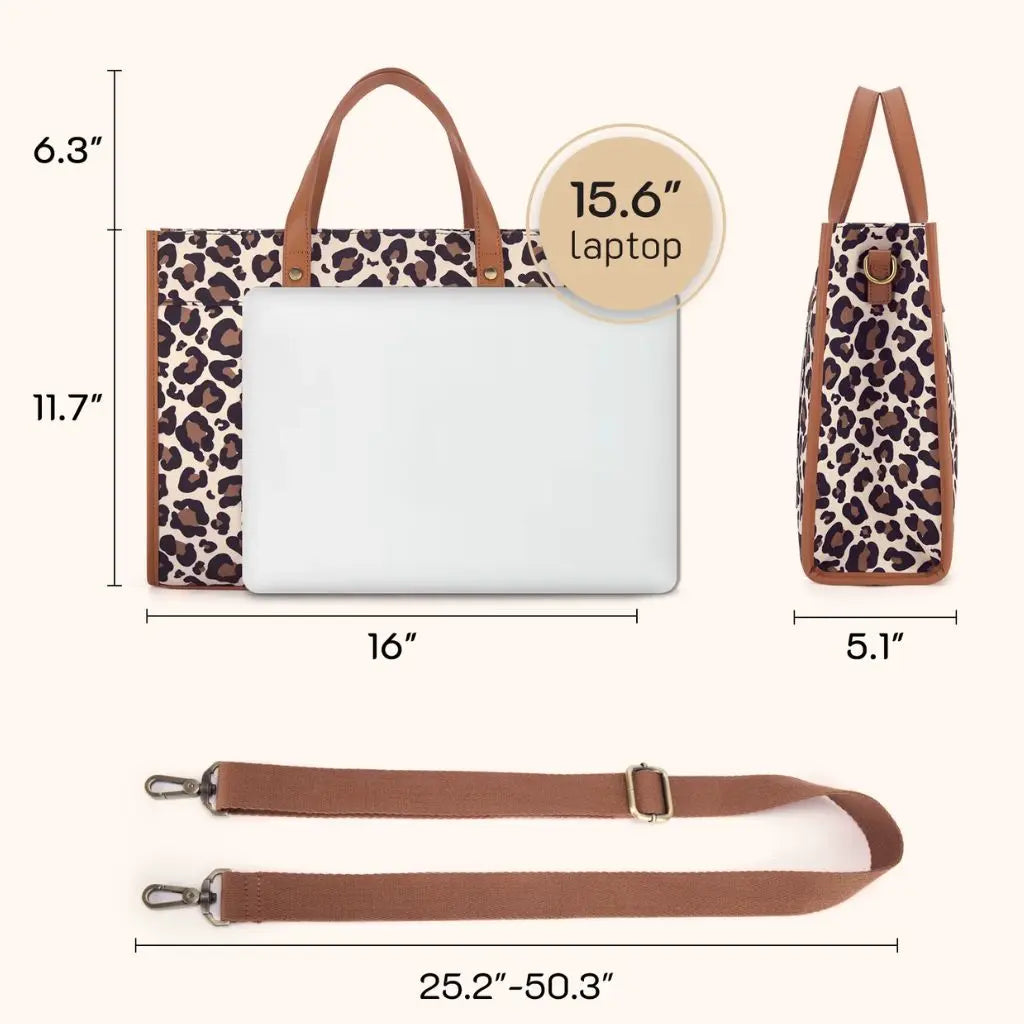 Laptoptas 15.6 inch leopard – Stijlvol luipaardpatroon & luxe bescherming