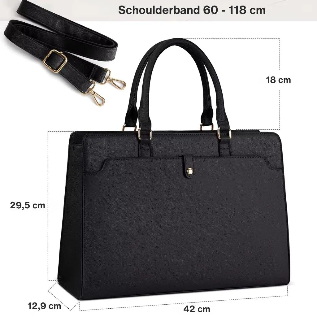 Laptoptas dames 15.6 inch zwart – Elegant, Zakelijk & Waterbestendig