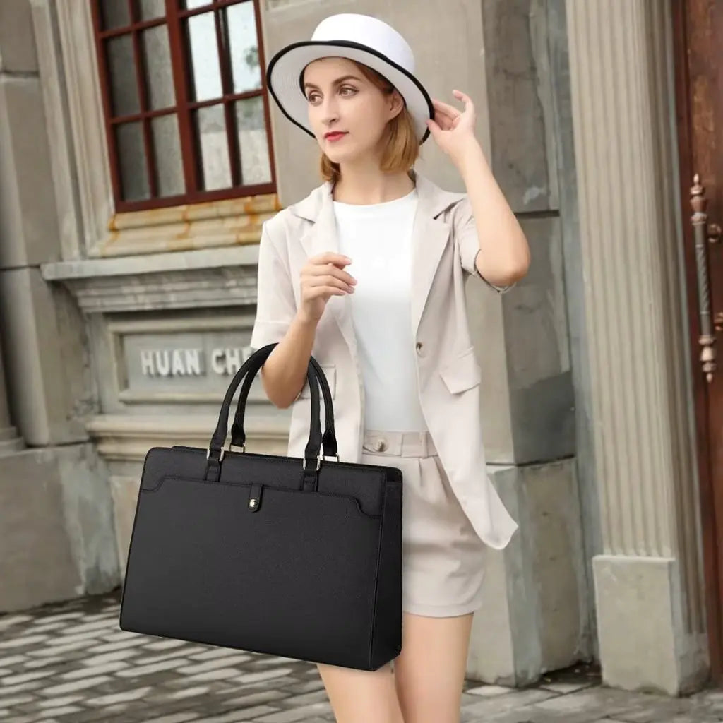 Laptoptas dames 15.6 inch zwart – Elegant, Zakelijk & Waterbestendig