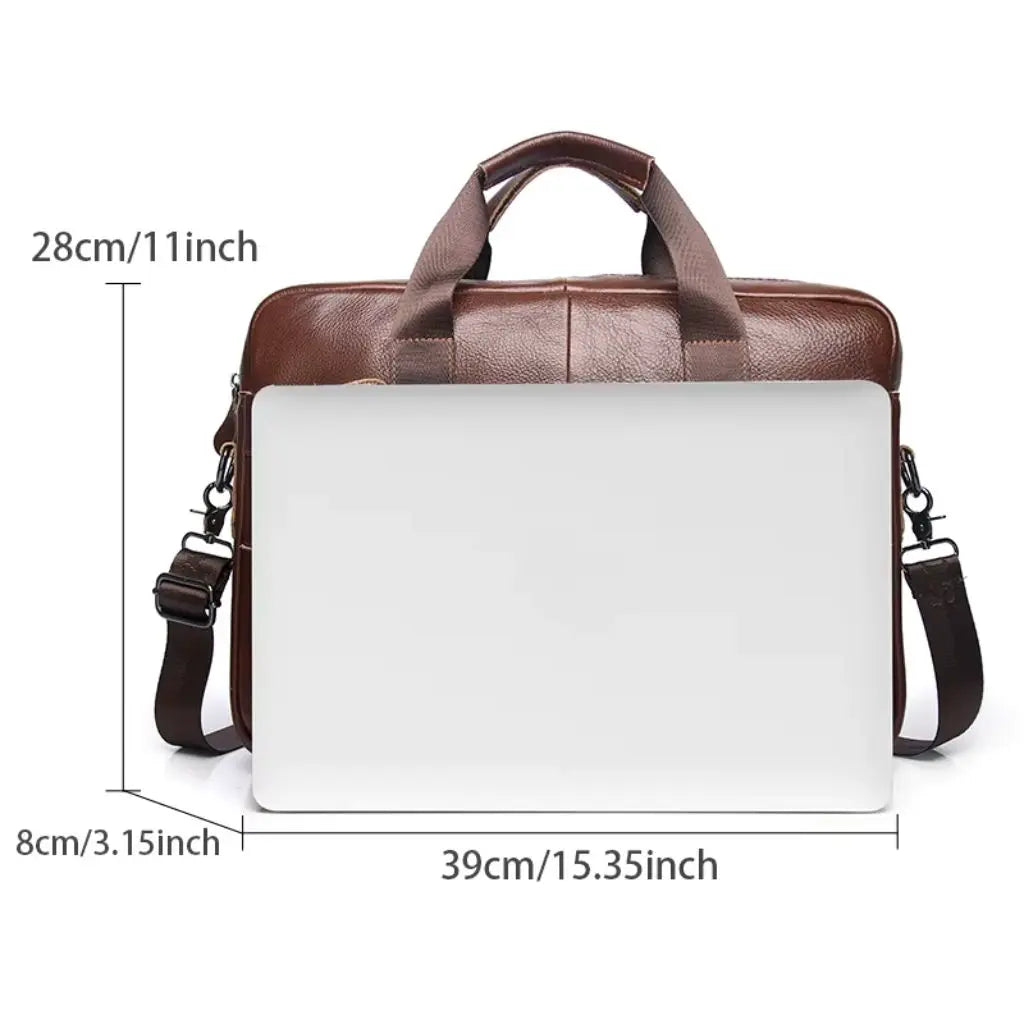 Leren laptoptas heren 15 inch – Ambachtelijk premium leer