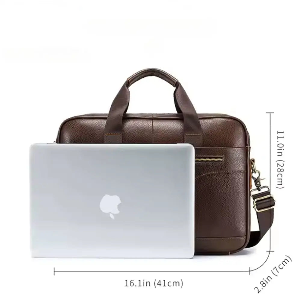 Leren laptoptas heren 16 inch bruin – Klassiek design & optimale bescherming