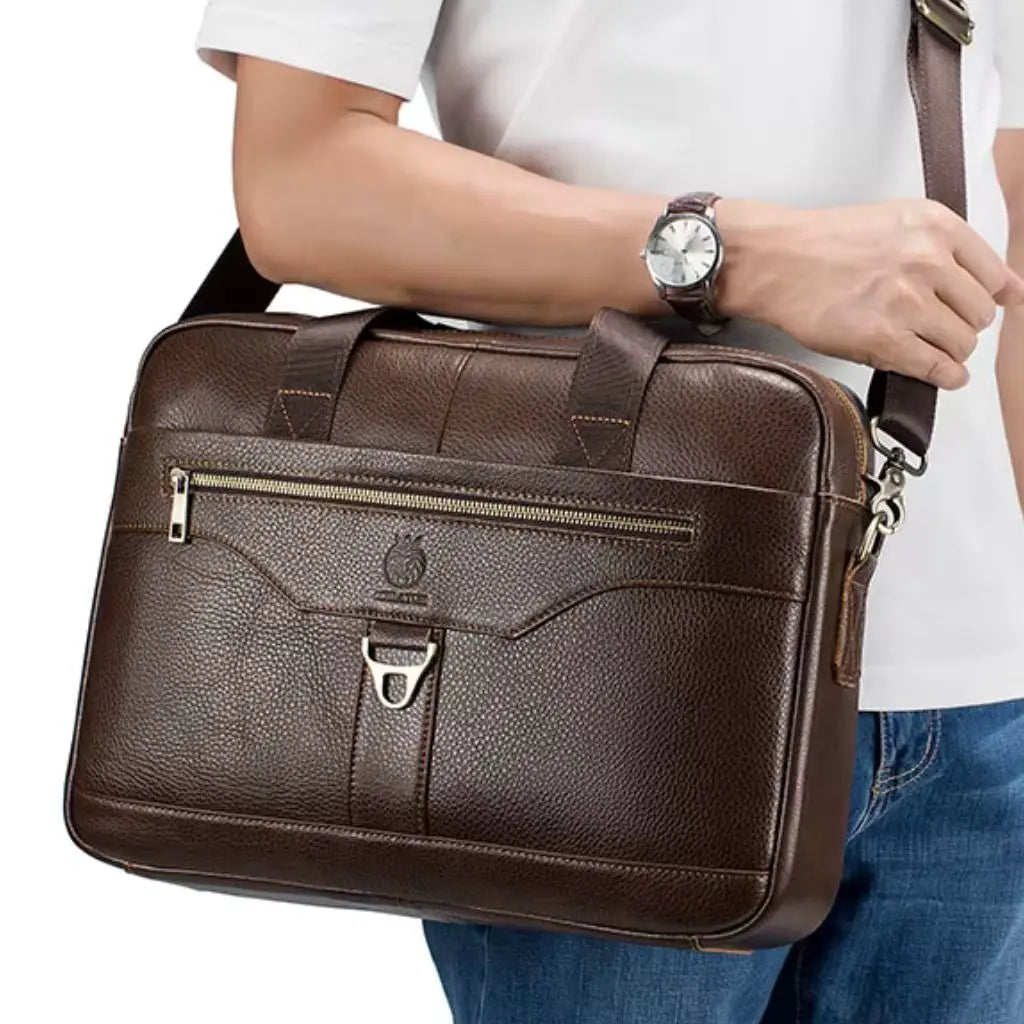 Leren laptoptas heren 16 inch bruin – Klassiek design & optimale bescherming