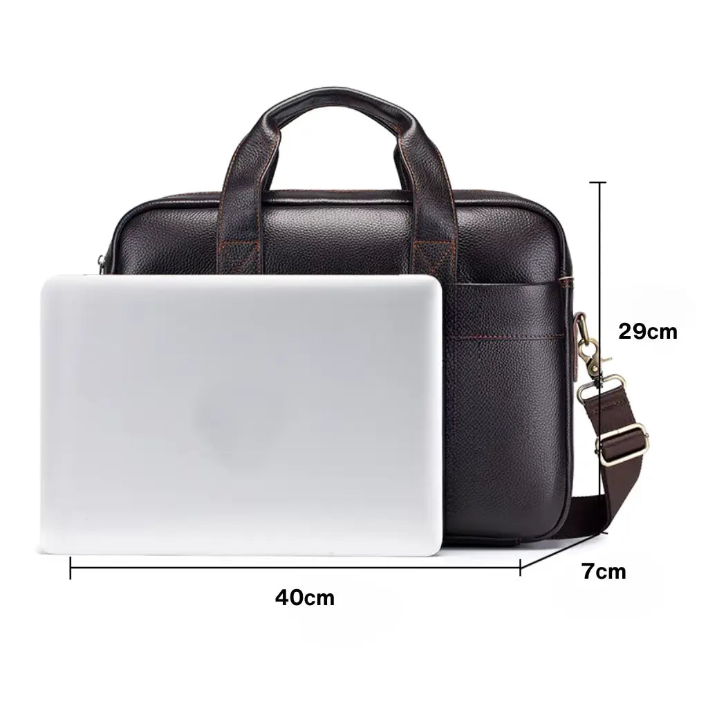 Leren Laptoptas Donkerbruin – Stijlvol & Duurzaam