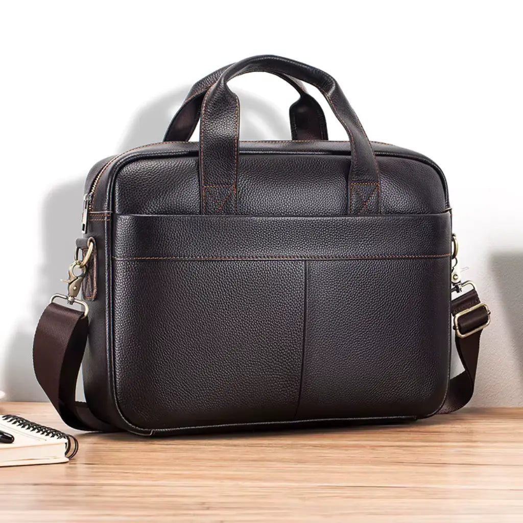 Leren Laptoptas Donkerbruin – Stijlvol & Duurzaam