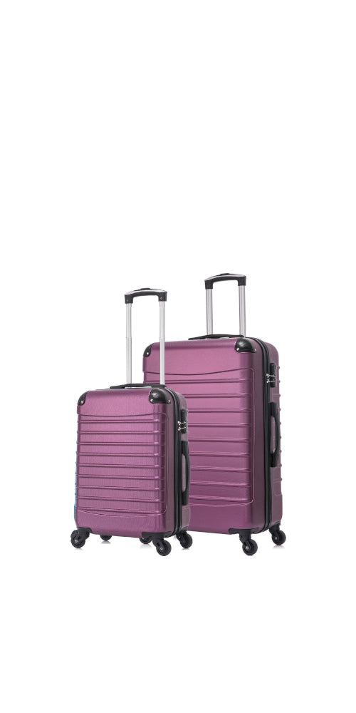 Paarse Harde Koffer Set – Lichtgewicht Trolley met 360° Wieltjes & Cijferslot
