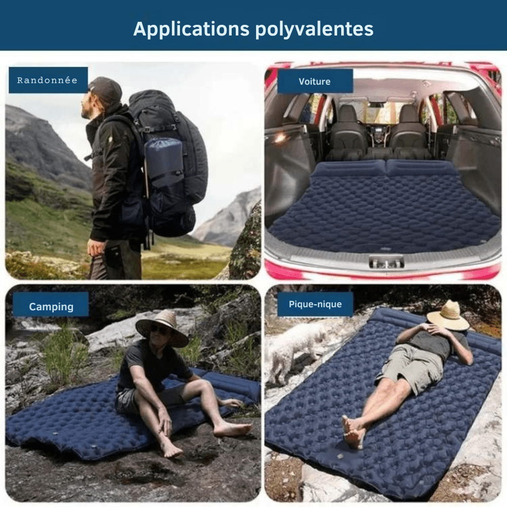 Opblaasbaar Dubbel Luchtbed met Kussen – Comfortabel & Draagbaar voor Outdoor