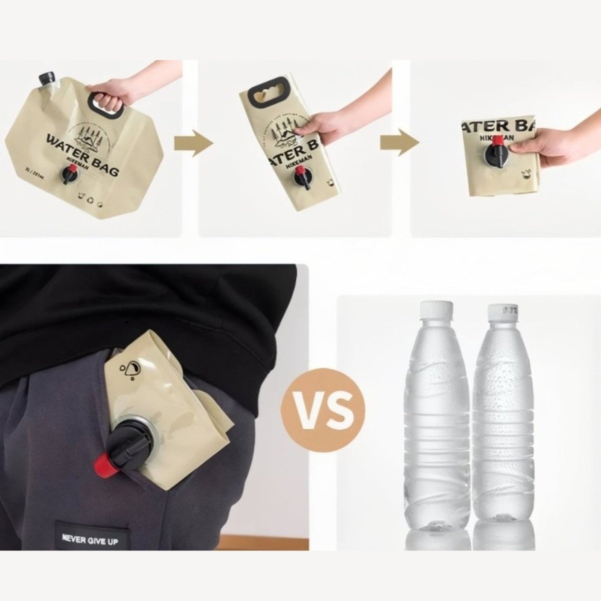 Opvouwbare Waterzak 8L – Lichtgewicht & Herbruikbaar – Ideaal voor Kamperen en Outdoor